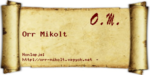 Orr Mikolt névjegykártya